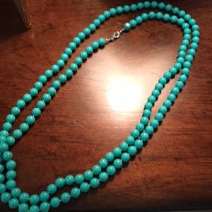 Stella & Dot turquoise la coco rope necklace